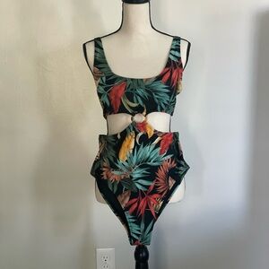Tropical Cutout Swimsuit